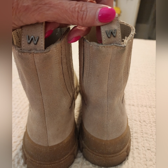 Max Mara Genepi Beige Cream Suede Chunky Ankle Boots Size 40/US 9 Luxury Grunge - Picture 6 of 14